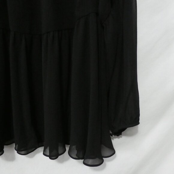 LOVE & LEGEND | size 16 | Elegant Black Sheer Long Sleeve Blouse | Button Front - Picture 9 of 15